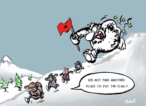 Yeti Summit By llobet | Nature Cartoon | TOONPOOL