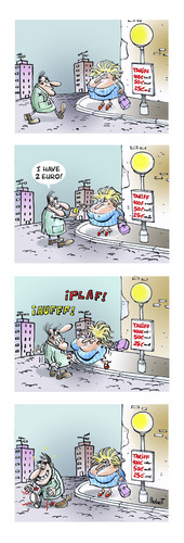Cartoon: Two Euros (medium) by llobet tagged euro,tariff,love,toys
