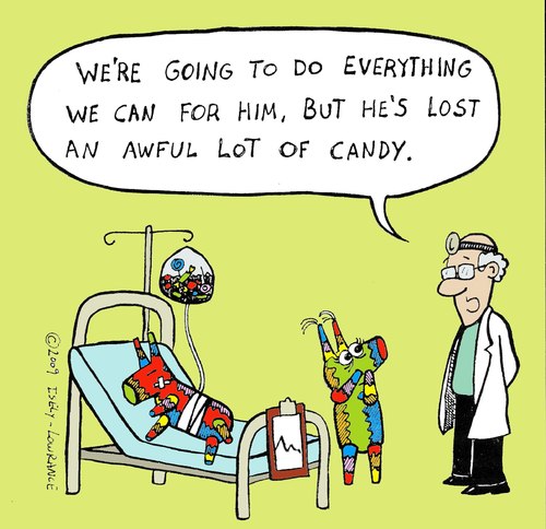 Cartoon: pinata color version (medium) by sardonic salad tagged pinata,doctor