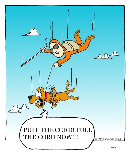 Cartoon: service animal (medium) by sardonic salad tagged skydive,dog,eye,seeing
