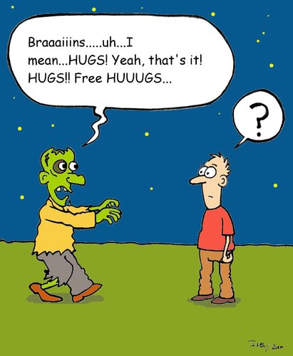 Cartoon: zombie hugs (medium) by sardonic salad tagged zombie