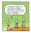 Cartoon: Pencils (small) by sardonic salad tagged number,pencils,cartoon,comic,sardonic,salad,school,test