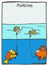 Cartoon: Peopleing... (small) by sardonic salad tagged fishing,peopleing,beer,fish