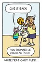 Cartoon: white meat cant jump (small) by sardonic salad tagged white,meat,pig,chicken,bull,basketball,cartoon,comic,sardonic,salad