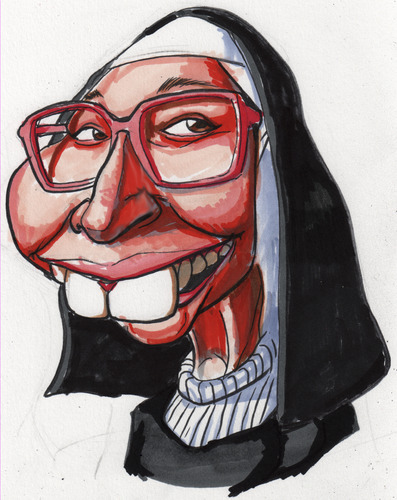 Cartoon: Sister Wendy Art Critic (medium) by Curbis_humor tagged caricature,tv