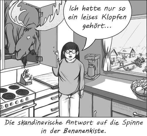 Cartoon: Ikeaisierung (medium) by Zapp313 tagged elch,ikea,biologische,invasion,einschleppung,küche,tiere