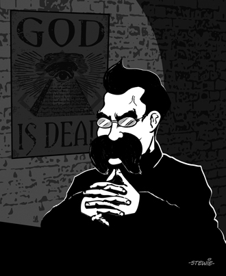 Cartoon: Friedrich Wilhelm Nietzsche (medium) by stewie tagged friedrich,wilhelm,nietzsche,philosopher,philosoph,germany,deutschland