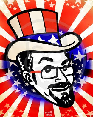 Cartoon: Greetings  from New York - USA. (medium) by stewie tagged flag,america,stripes,stars,sam,uncle,usa,york,new