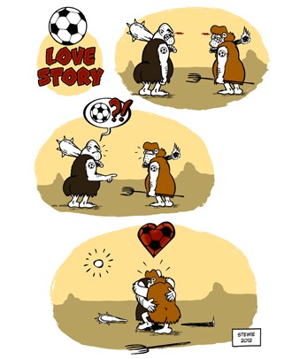 Cartoon: Soccer Love Story (medium) by stewie tagged soccer,love,story