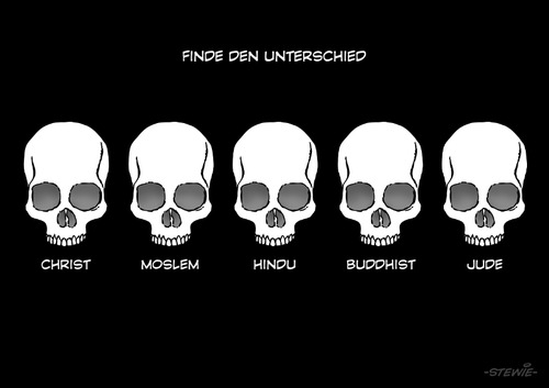 Cartoon: SPOT THE DIFFERENCE (medium) by stewie tagged racism,terror,death