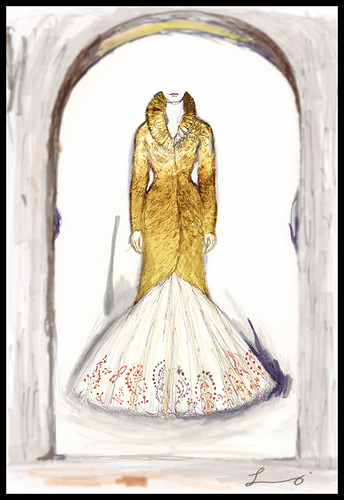 Cartoon: The Last McQueen (medium) by lavi tagged lee,alexander,mcqueen,fashion,design,dress,2010