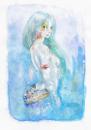 Cartoon: Mermaid (small) by Laurie Mouret tagged watercolours mermaid blue see ocean 