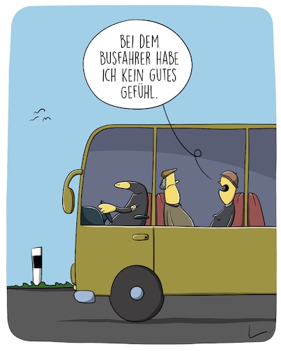 Cartoon: Busfahrer (medium) by SCHÖN BLÖD tagged thomas,luft,cartoonalarm,bus,busfahrer,verkehr,reise,maulwurf,blind,fahrgäste,thomas,luft,cartoonalarm,bus,busfahrer,verkehr,reise,maulwurf,blind,fahrgäste