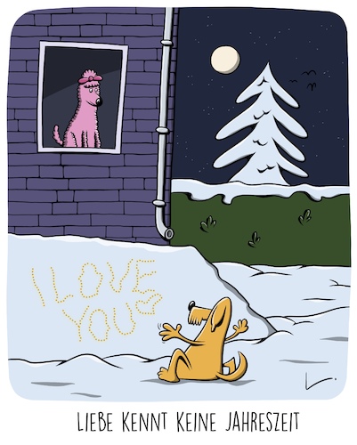Cartoon: Liebe (medium) by SCHÖN BLÖD tagged hund,hunde,liebe,schnee,winter,haus,pinkeln,pinseln,hund,hunde,liebe,schnee,winter,haus,pinkeln,pinseln