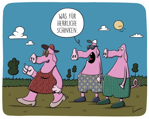 Cartoon: Schinken (medium) by SCHÖN BLÖD tagged schinken,schwein,sau,tiere,schinken,schwein,sau,tiere