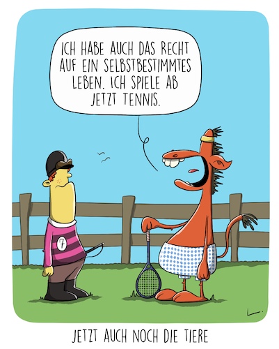 Cartoon: Selbstverwirklichung (medium) by SCHÖN BLÖD tagged thomas,luft,cartoon,selbstverwirklichung,pferd,rennpferd,pferderennen,tennis,sport,jockey,thomas,luft,cartoon,selbstverwirklichung,pferd,rennpferd,pferderennen,tennis,sport,jockey