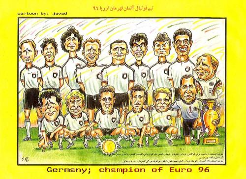 Cartoon: Germany winner of Euro 96 (medium) by javad alizadeh tagged germany,euro,96,champion
