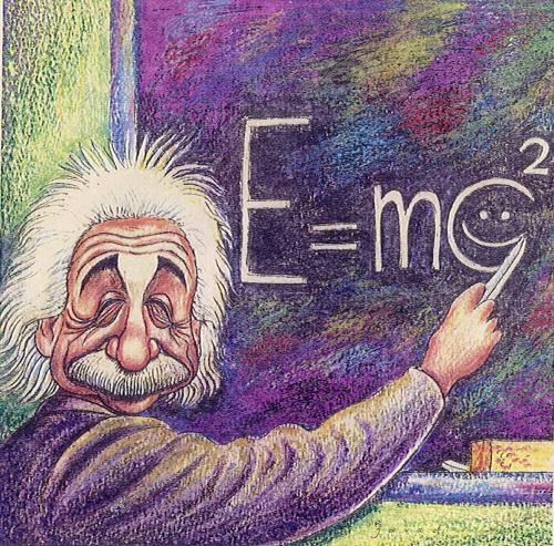 Cartoon: Joking about amazing formula ! (medium) by javad alizadeh tagged albert,einstein,emc2,formula,javad,cartoon,cartoons,relativity,theory