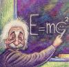 Cartoon: Joking about amazing formula ! (small) by javad alizadeh tagged albert,einstein,emc2,formula,javad,cartoon,cartoons,relativity,theory