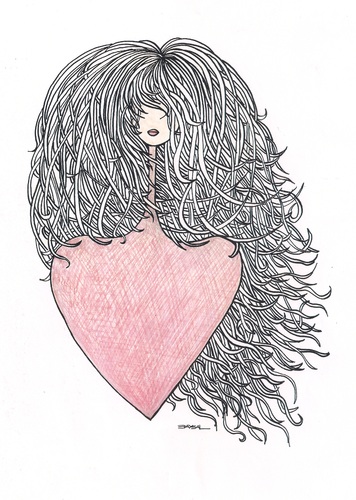 Cartoon: Heart (medium) by ercan baysal tagged line,frau,baysal,logo,face,beauty,pretty,fine,shape,form,congrats,job,good,image,picture,sweetheart,lover,loved,darling,draw,kadn,virgin,love,illustration,girl,hair,türkiye,turkey,cartoon