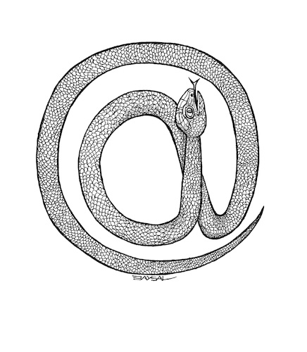 Cartoon: Snake and internet (medium) by ercan baysal tagged snake,nternet,email,digital