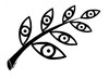 Cartoon: Leaf (small) by ercan baysal tagged leaf,eye,branch,eyes,sketch,fineart,graphic,silhouette,picture,image,vision,favorite,daydream,ercanbaysal,handmade,draw,work,art,cartoon,tshirt,tattoo,logo,illustration,line,ink,turkey,glance,view