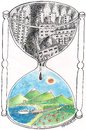 Cartoon: Nature (small) by ercan baysal tagged death,industry,life,cartoon,hour,ecology,handmade,draw,work,art,satire,coloured,white,black,hourglass,ercanbaysal,humor,artgrafik