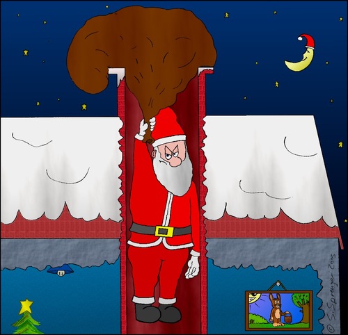 Cartoon: Hohe Ansprüche an Weihnachten (medium) by chaosartwork tagged christmas,xmas,santa,claus,weihnachten,geschenke,presents,zuviel,too,much