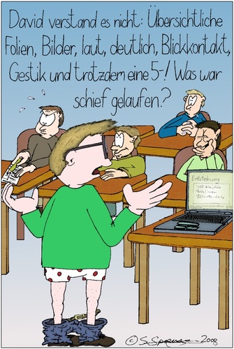 Cartoon: Wie man kein Referat hält (medium) by chaosartwork tagged übung,referent,referat,schule,powerpoint,präsentation,impress,office,folien,blickkontakt,laut,deutlich,gestik