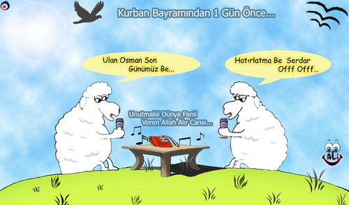 Cartoon: dertli koyunlar (medium) by aliylmz tagged koyunlar