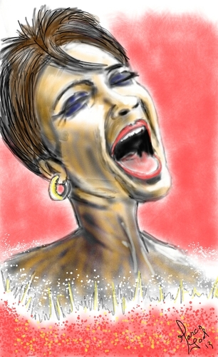 Cartoon: diva shirley bassey (medium) by loboloco tagged diva,shirley,bassey