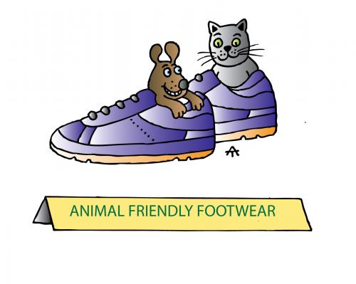 Cartoon: Animal Friendly Footwear (medium) by Alexei Talimonov tagged correctness,animal,friendly,footwear
