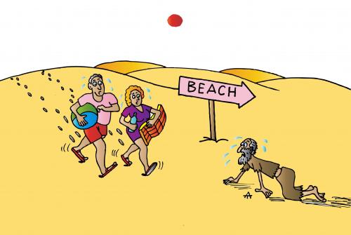Cartoon: Beach (medium) by Alexei Talimonov tagged migration,beach