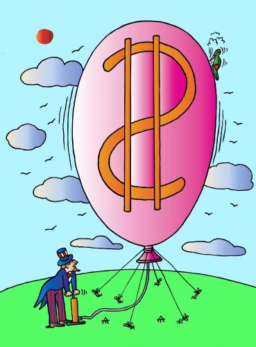 Cartoon: Big Balloon (medium) by Alexei Talimonov tagged balloon,dollar,usa