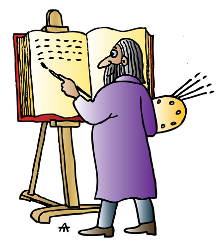 Cartoon: Book Artist (medium) by Alexei Talimonov tagged book,artist