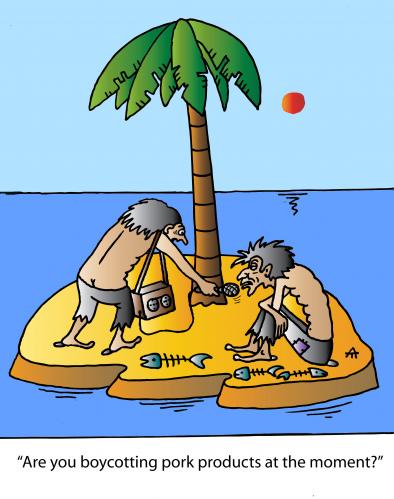 Cartoon: Boycotting Pork (medium) by Alexei Talimonov tagged swine,flu