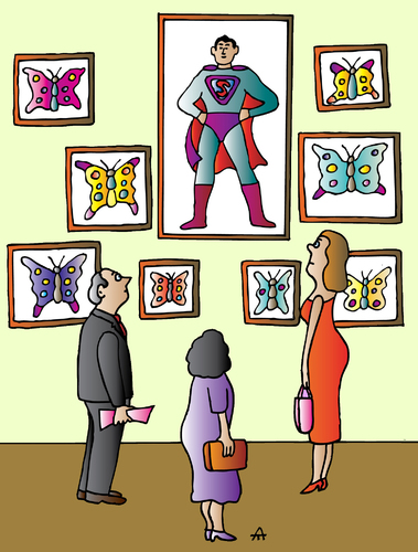 Cartoon: Butterflies (medium) by Alexei Talimonov tagged butterflies,exhibition,museum