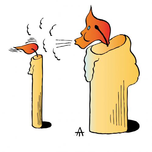 Cartoon: Candle In The Wind (medium) by Alexei Talimonov tagged candle