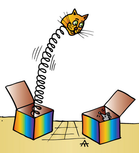 Cartoon: Cat and mouse (medium) by Alexei Talimonov tagged cat,mouse