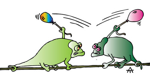 Cartoon: Chameleons (medium) by Alexei Talimonov tagged chameleons