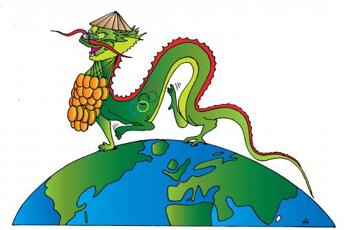 Cartoon: China Dragon (medium) by Alexei Talimonov tagged olympic,games,china,2008,beijing,dragon,chinese
