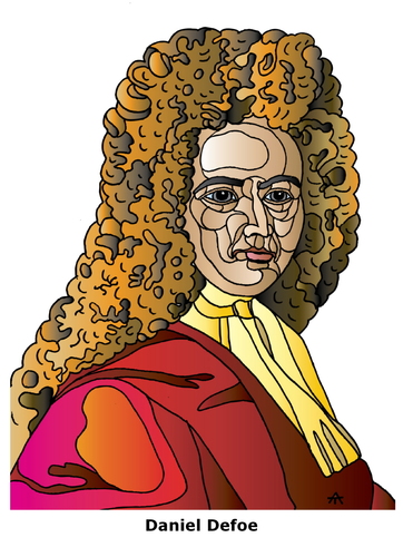 Cartoon: Daniel Defoe (medium) by Alexei Talimonov tagged defoe