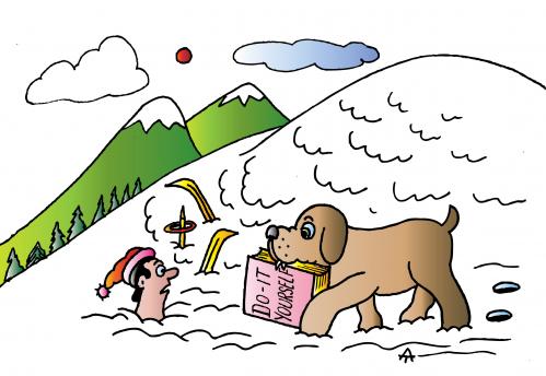 Cartoon: Do It Yourself (medium) by Alexei Talimonov tagged dog,pets,rescue