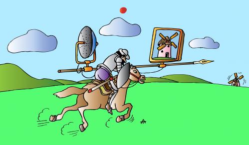 Cartoon: Don Quixote (medium) by Alexei Talimonov tagged quixote