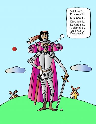 Cartoon: Dulcinea (medium) by Alexei Talimonov tagged dulcinea