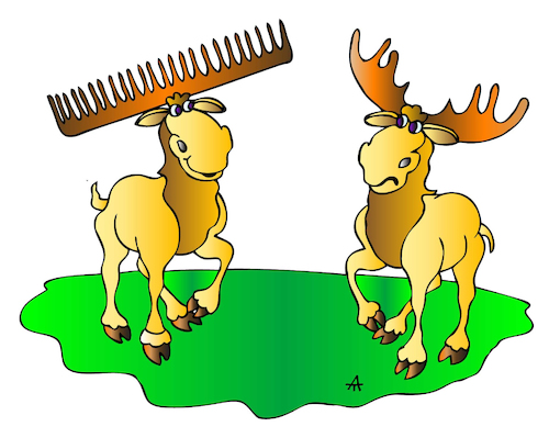 Cartoon: Elks (medium) by Alexei Talimonov tagged elks
