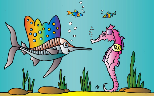 Cartoon: Fish-Taxi (medium) by Alexei Talimonov tagged fish,taxi