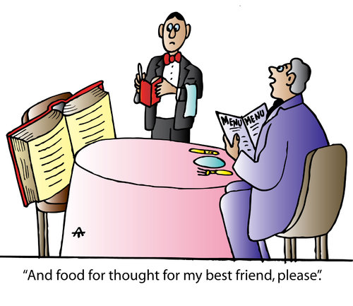 Cartoon: Food For Thoughts (medium) by Alexei Talimonov tagged literature,books