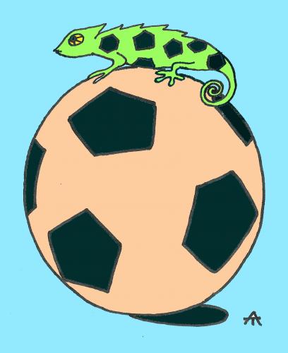 Cartoon: Football Chameleon (medium) by Alexei Talimonov tagged football,chameleon,sports,