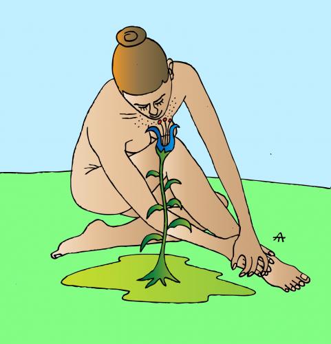 Cartoon: Fragrance (medium) by Alexei Talimonov tagged flower,nature,fragrance